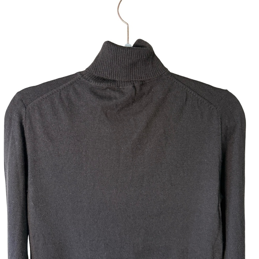 Mulberry Black Cozy Lightweight Classic Minimalist Turtleneck Sweater Size XL - Picture 11 of 12